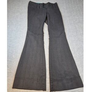 Spacegirly Gray Pinstripe Wide Leg Flare Pants Low Rise Y2K Size 3 481887 Y881